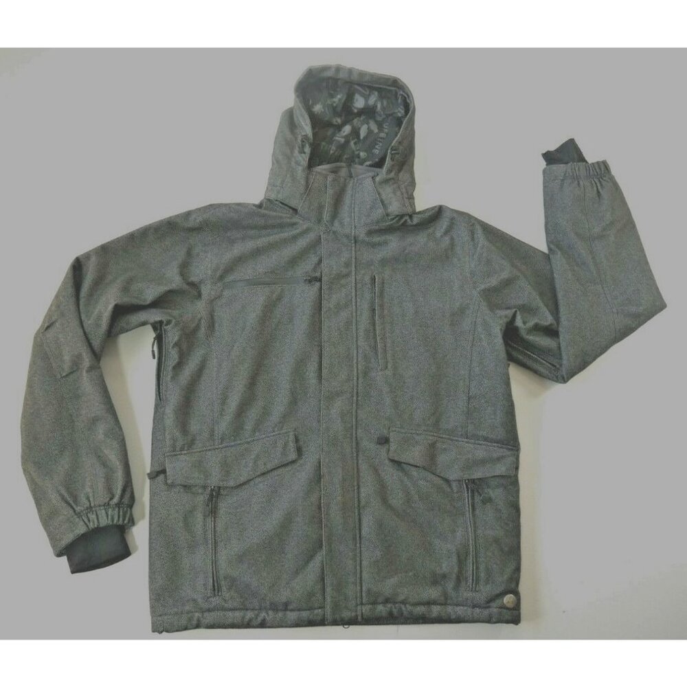 Turbine Boardwear Gray Tweed Print Winter City to Slope Jacket Parka  Mens Large